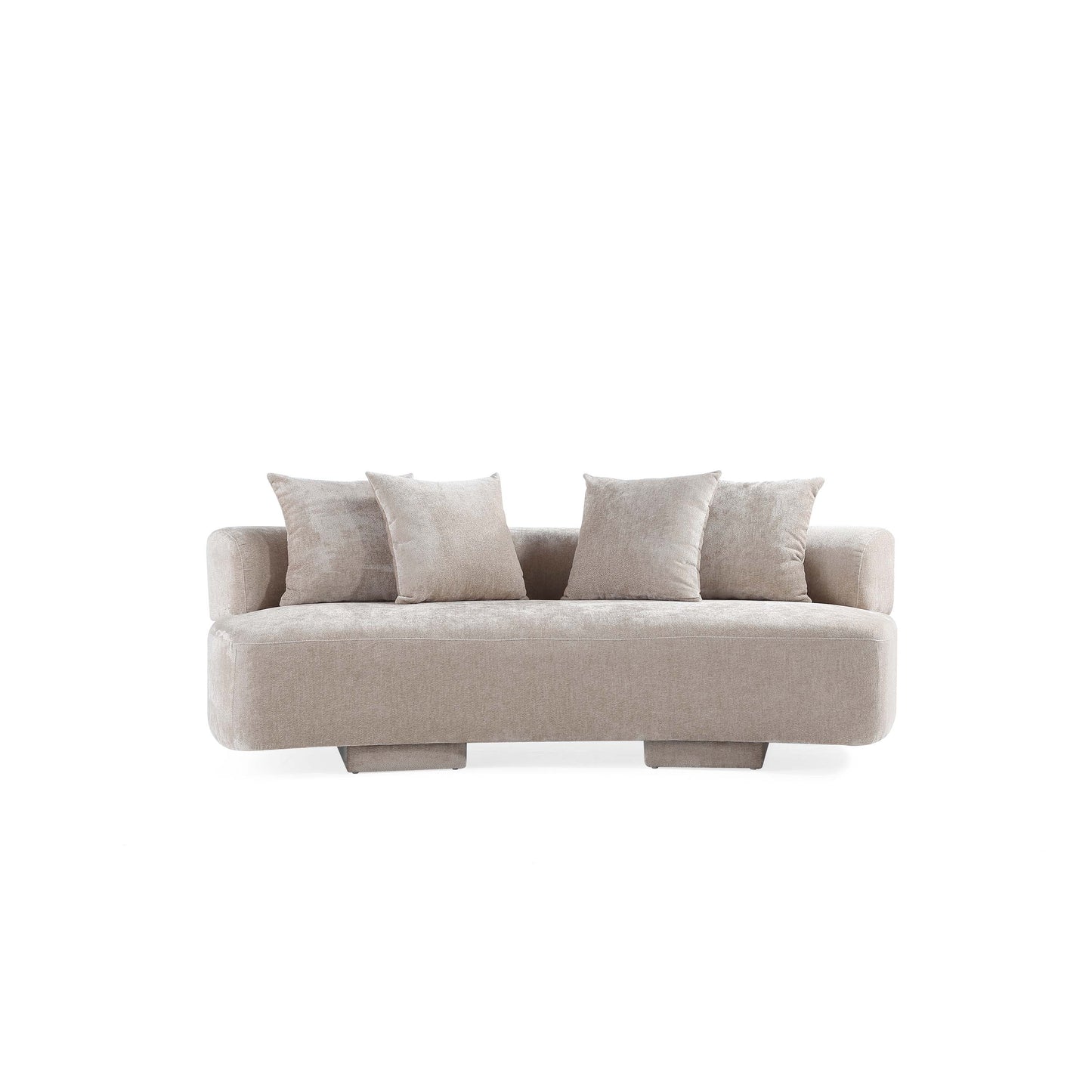 Modern Verandah Chenille 90.6" Sofa in Cream
