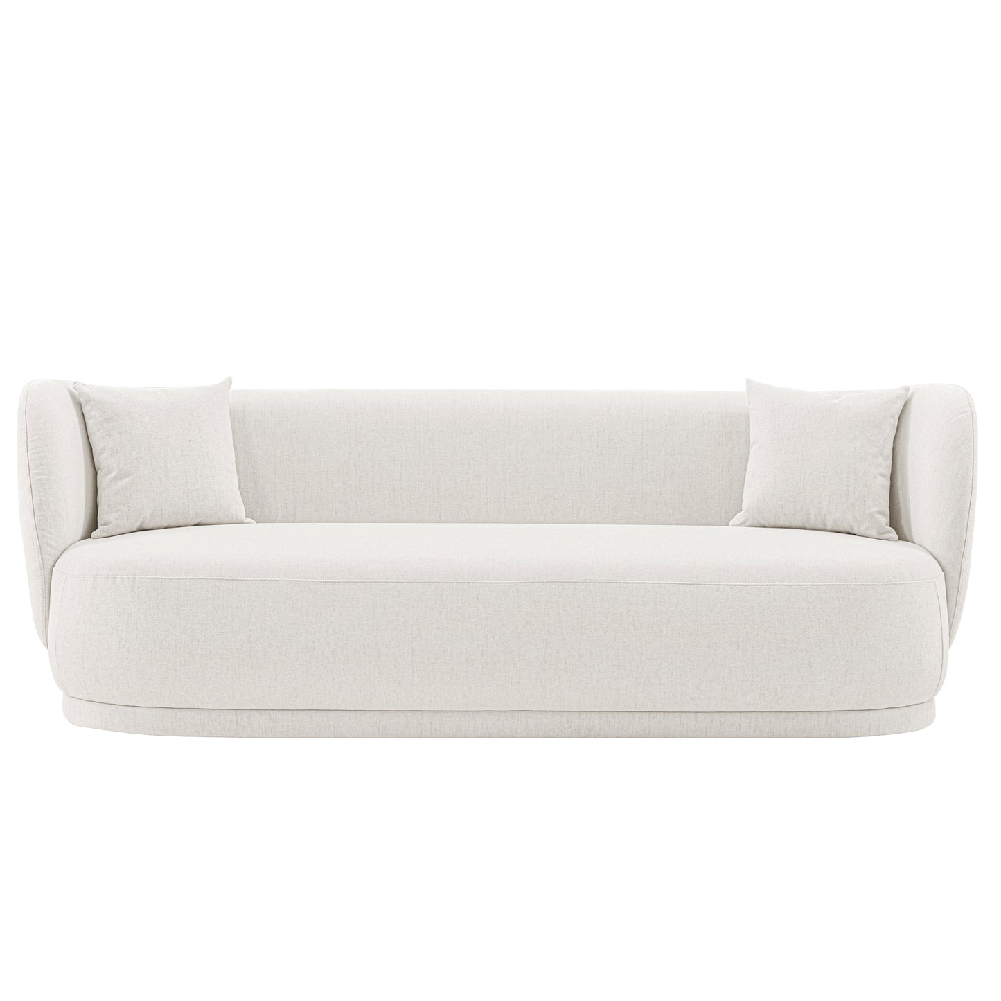 Contemporary Siri Linen Weave 92.52 Sofa with Pillows in Cream