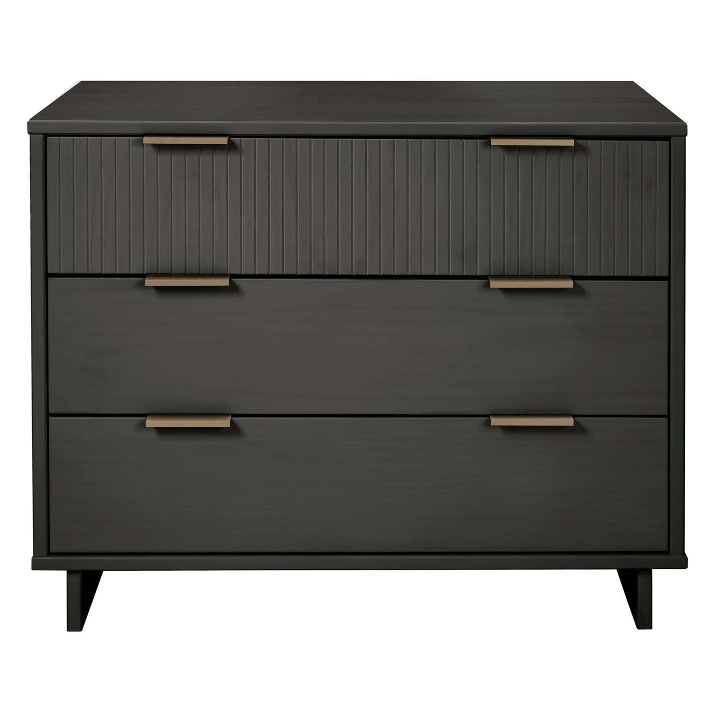 Granville 38.18" Modern Standard Dresser with 3 Full Extension Drawers in Dark Grey