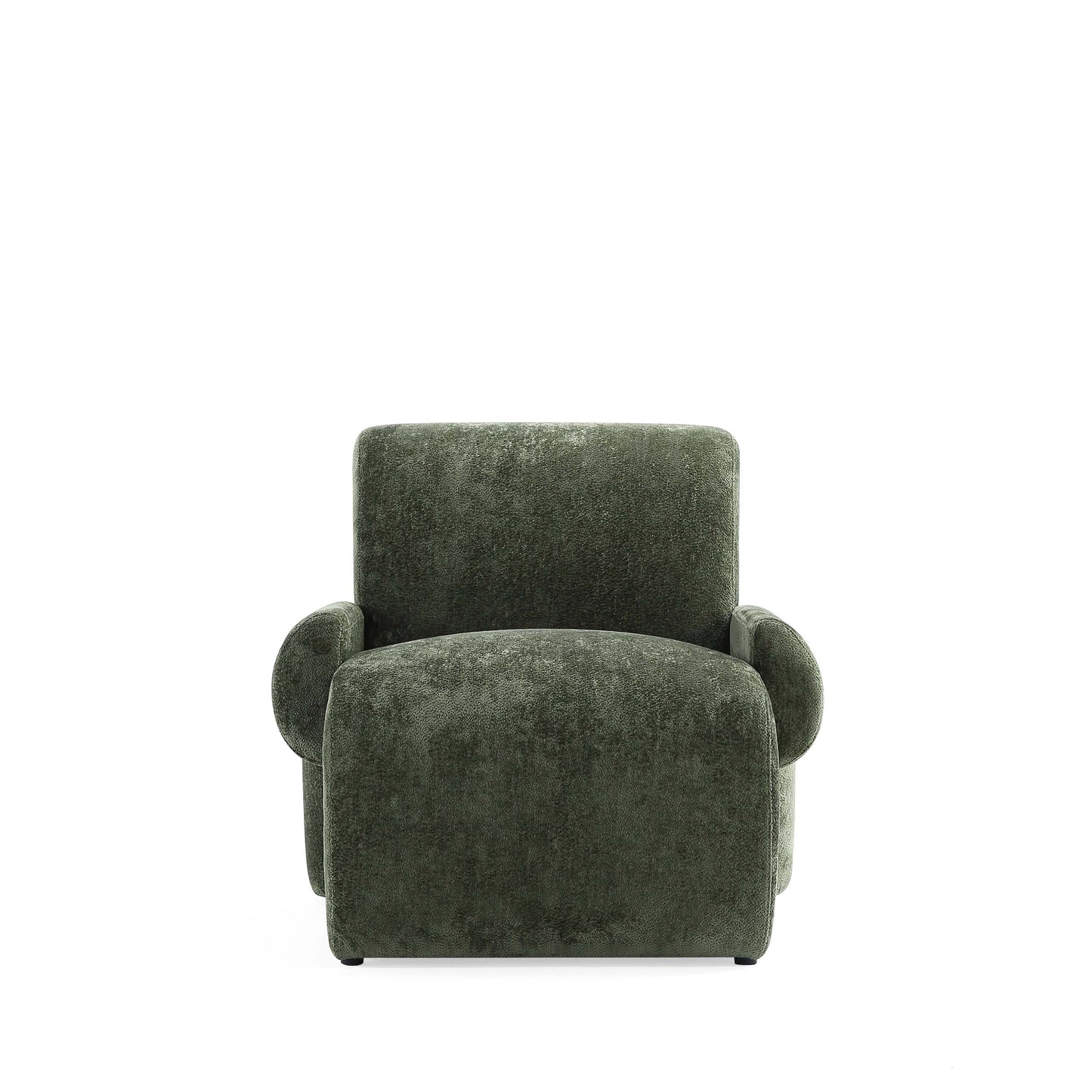 Modern Verandah Chenille Accent Chair in Olive Green