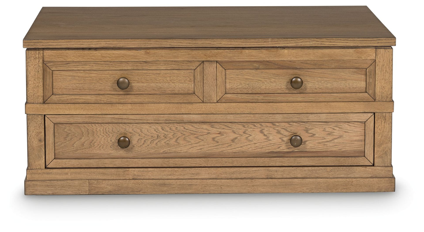 Sharlance - Lift Top Cocktail Table - Light Brown