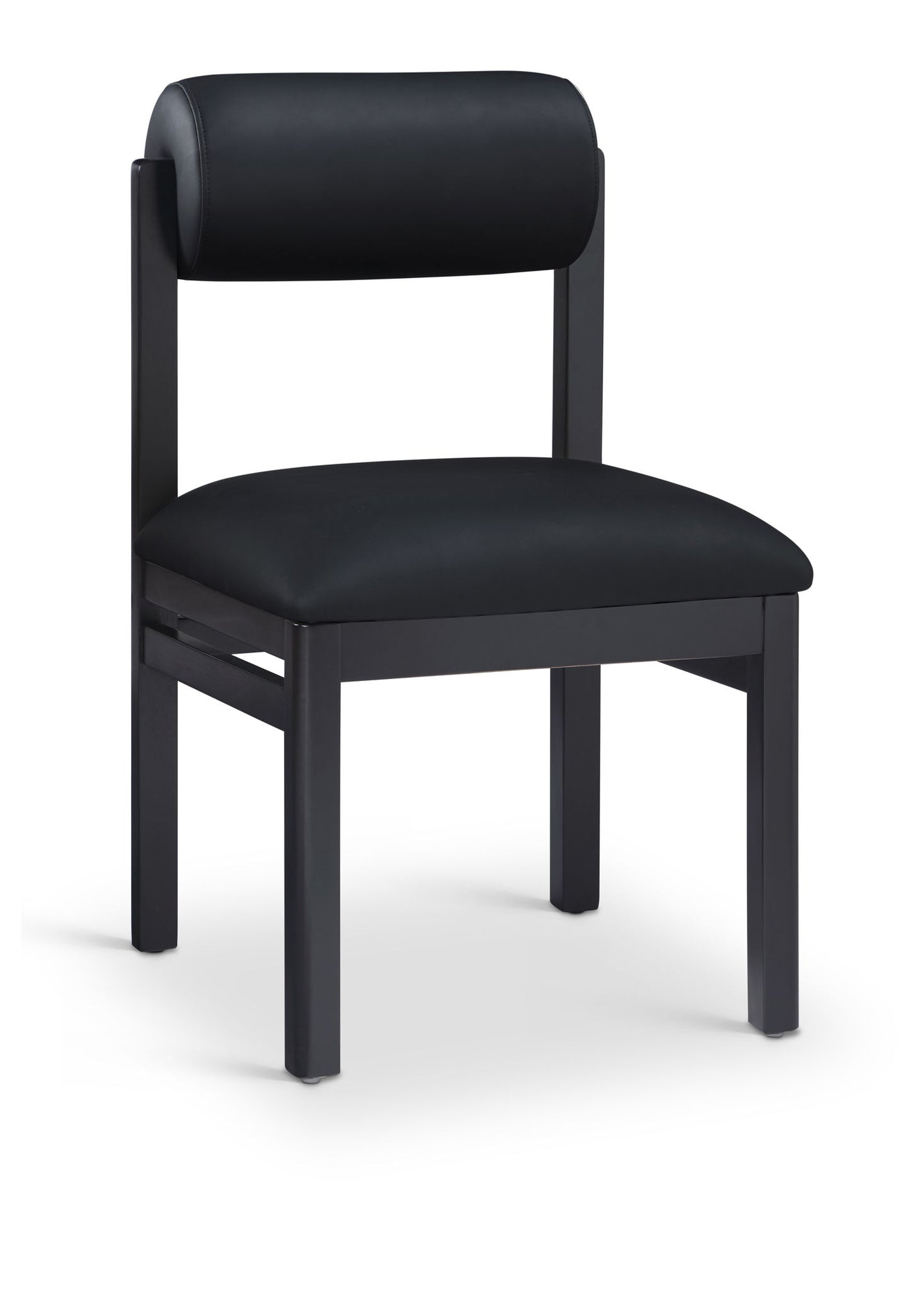 Roundhill - Faux Leather Dining Chair (Set of 2) - Black Frame
