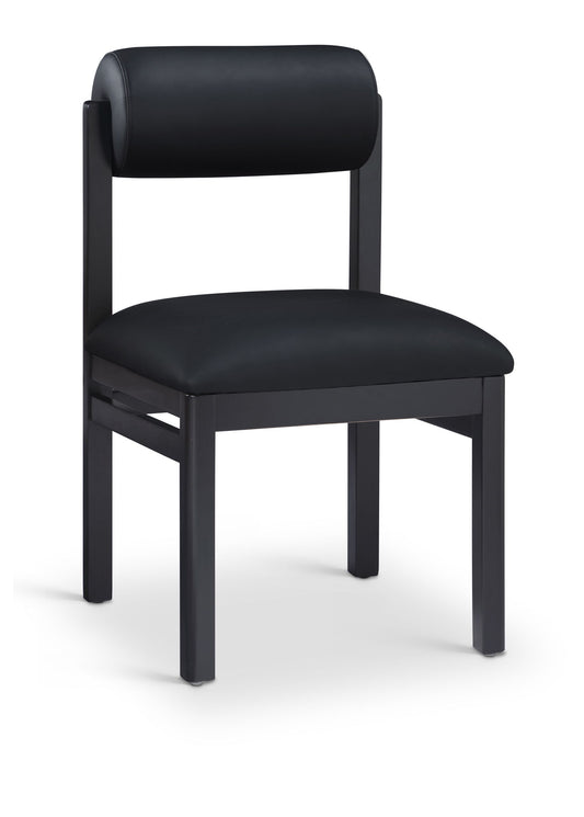 Roundhill - Faux Leather Dining Chair (Set of 2) - Black Frame