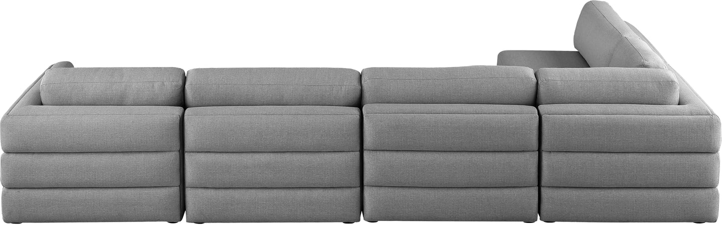 Beckham - Modular Sectional 5 Piece - Gray - Fabric