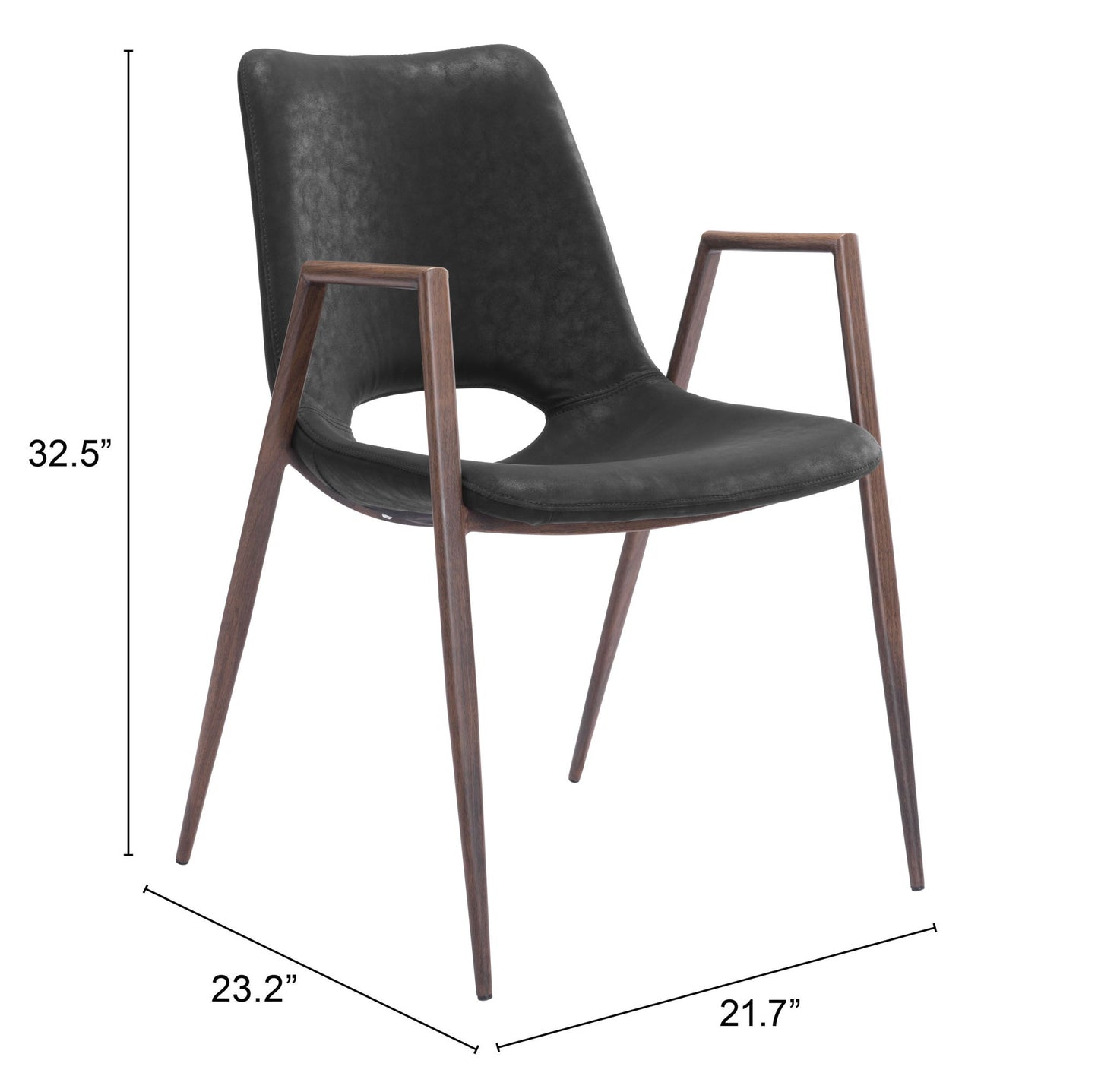 Desi - Dining Chair (Set of 2) Walnut Legs