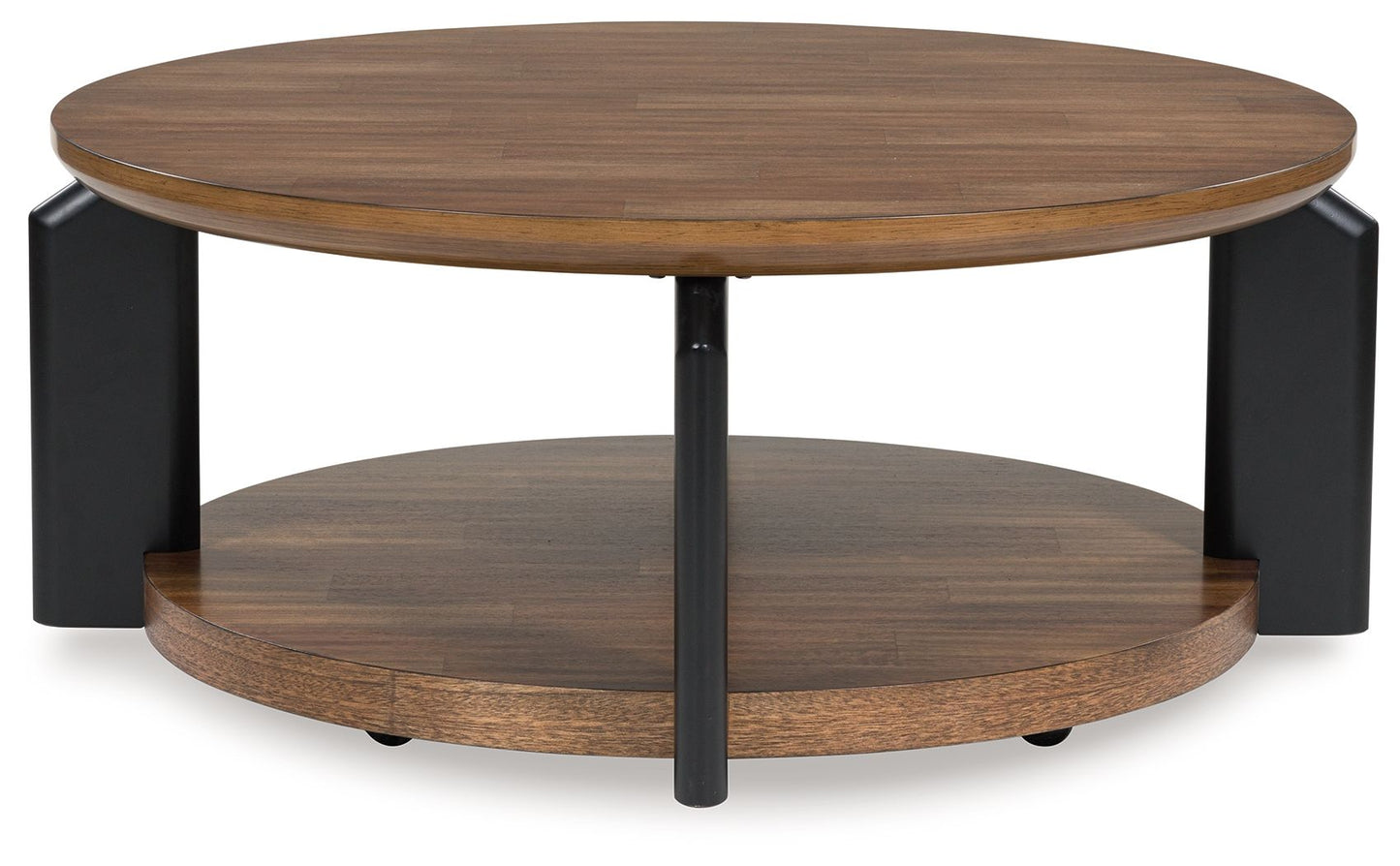 Kraeburn - Brown / Black - Round Cocktail Table