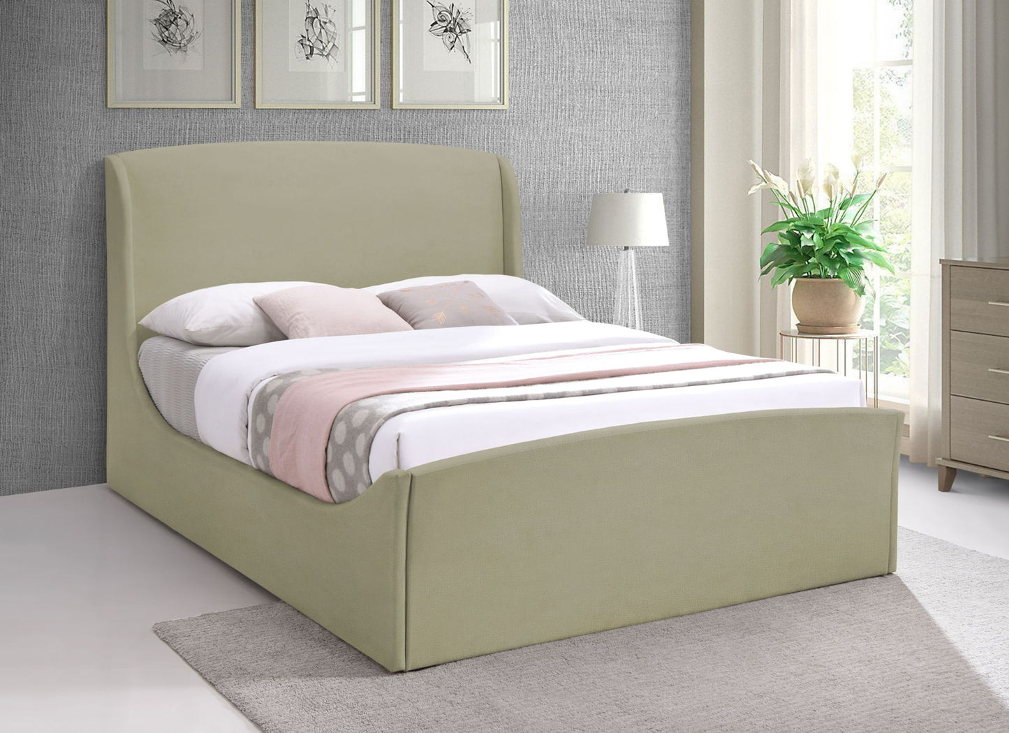 Tess - Queen Bed - Beige