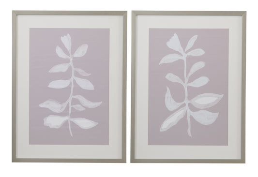 Fresh Leaves Framed Print (Set of 2) - Gray