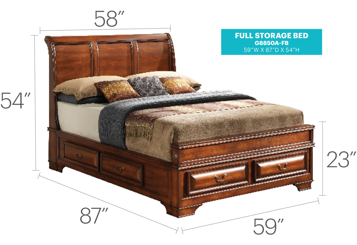 Glory Furniture - LaVita - Storage Bed