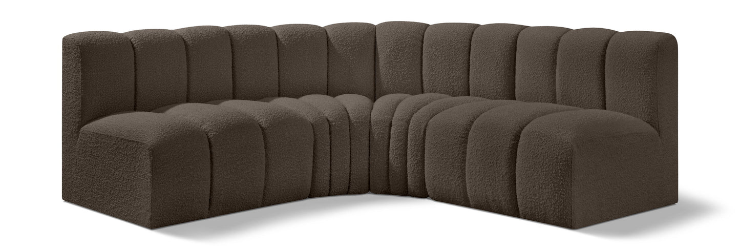 Arc - Boucle Fabric 4 Piece Corner Modular Sofa