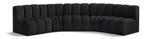 Arc - Velvet 5 Piece U-Shaped Modular Sofa
