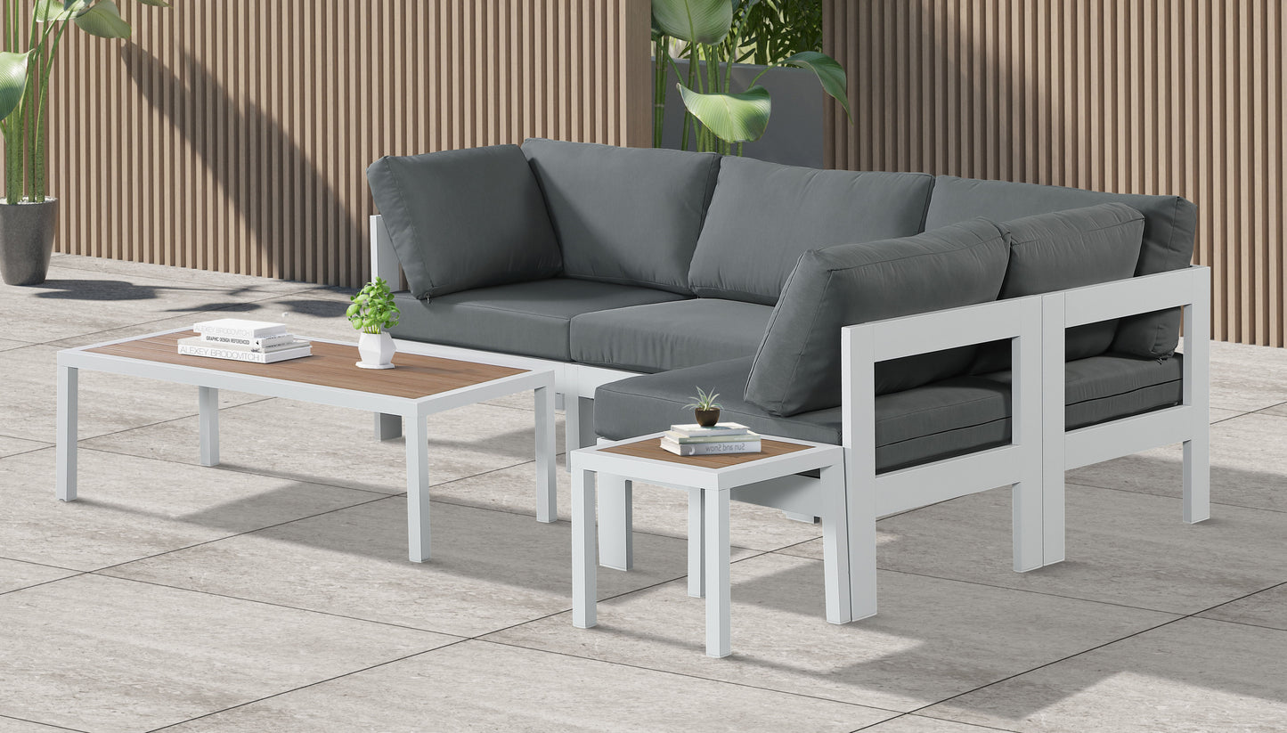 Nizuc - Outdoor Patio 4 Piece Modular Sectional With White Frame