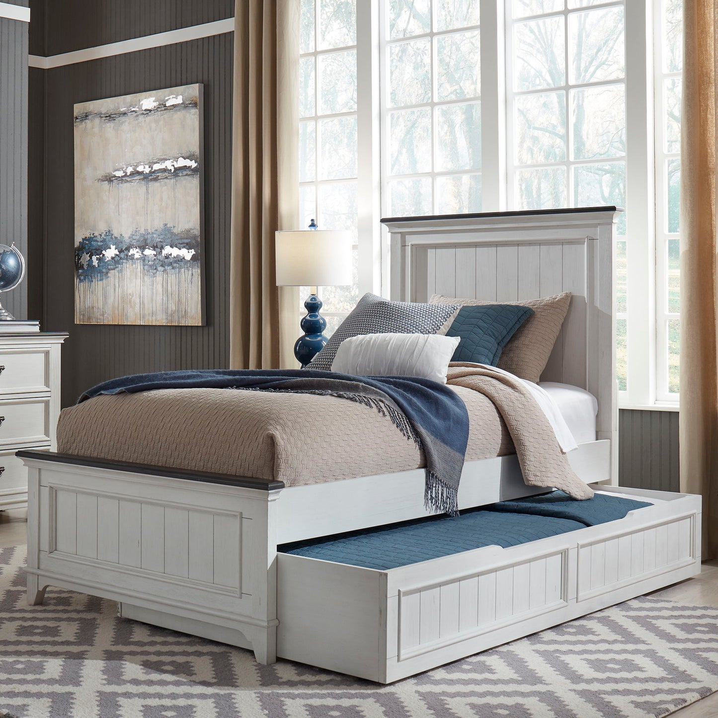 Allyson Park - Full Trundle Bed - White