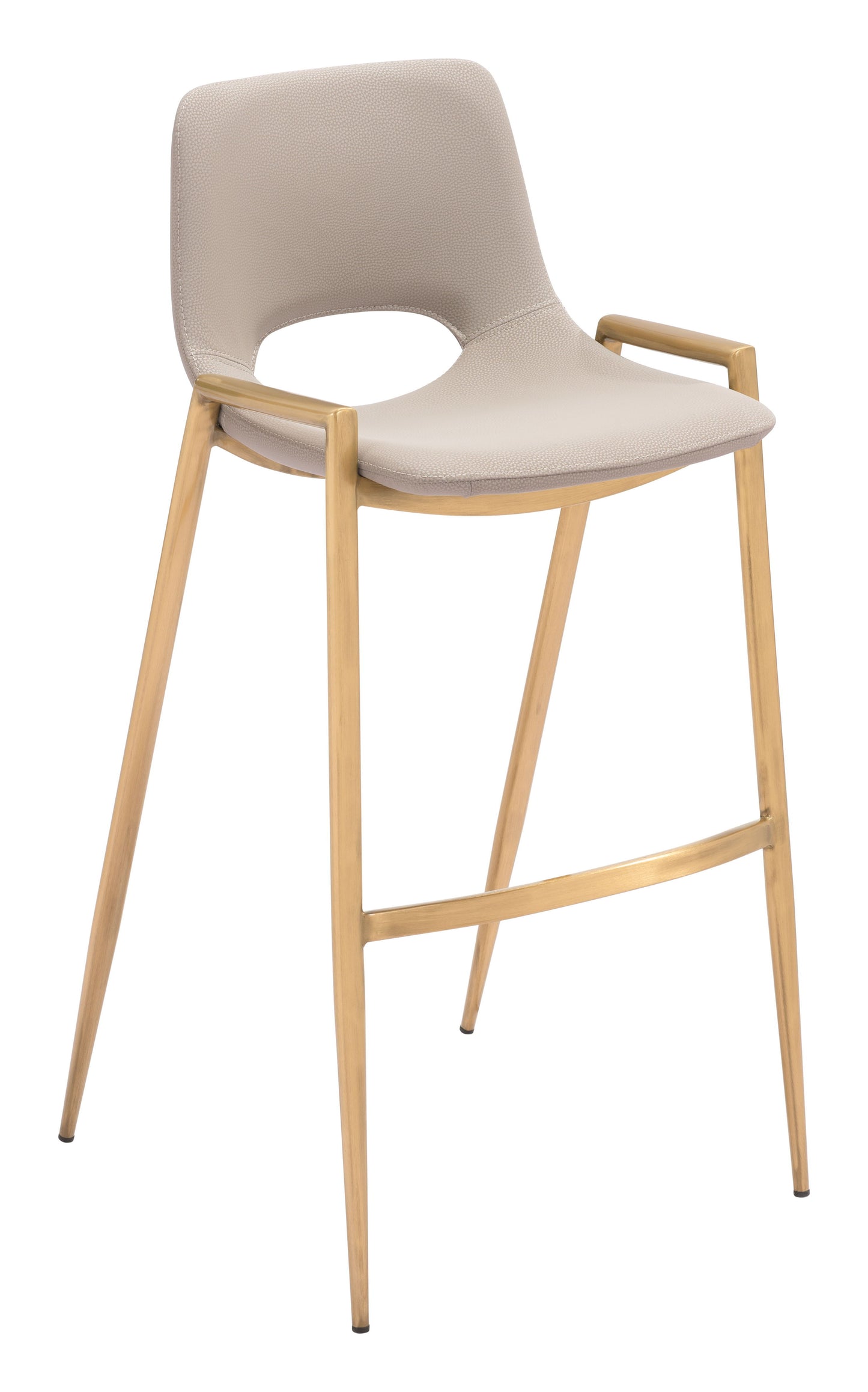 Desi - Barstool (Set of 2) - Beige / Gold