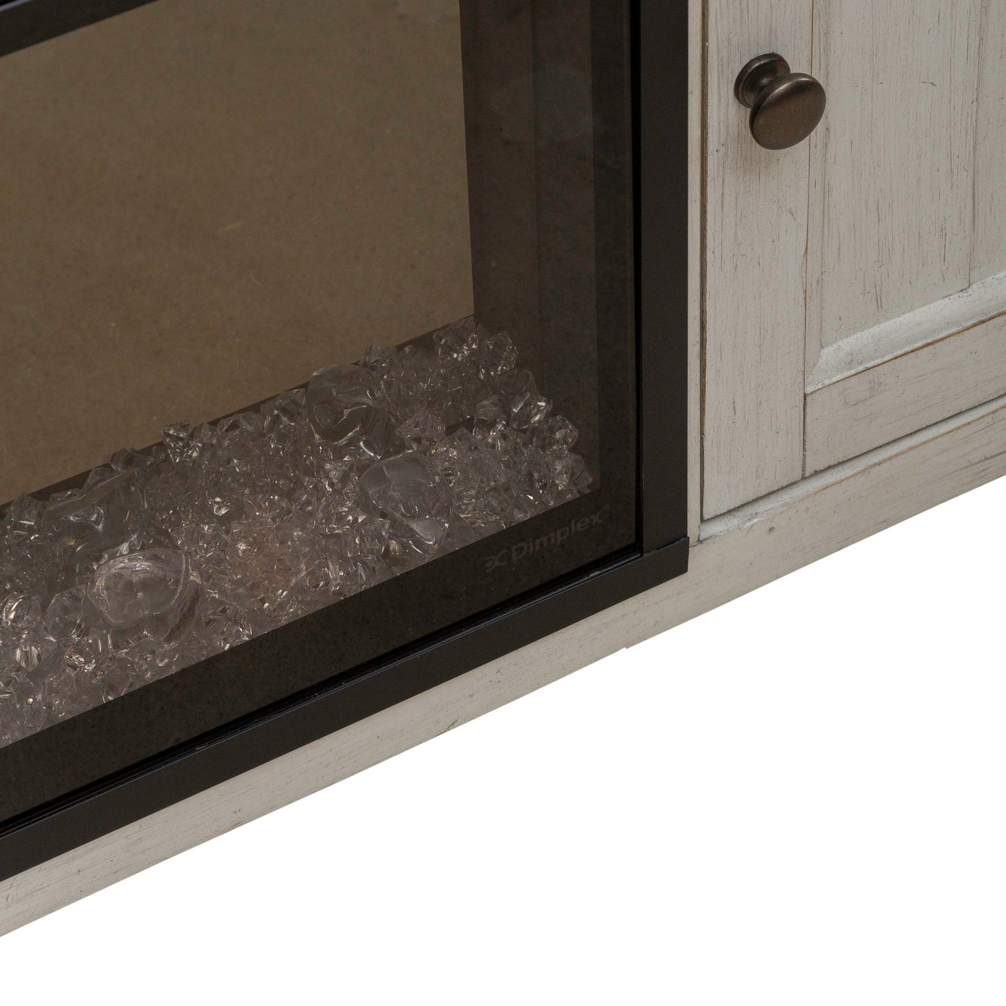 Fireplace TV Consoles - 79" Console With Fire - Medium Brown