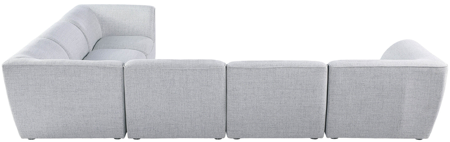 Miramar - Modular Sectional 6 Piece - Gray - Fabric - Modern & Contemporary