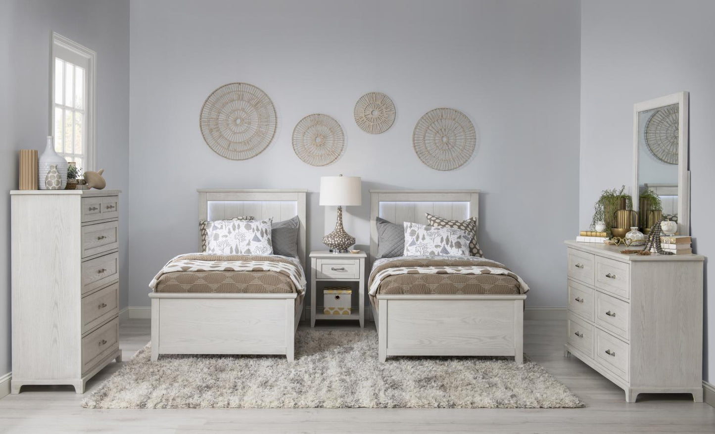 Ashton - One Drawer Nightstand - Bleached Linen