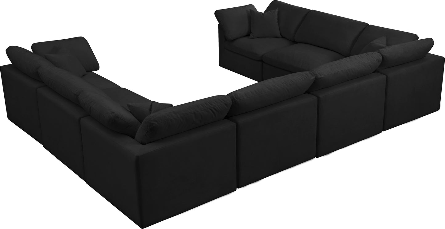 Plush - Velvet Standart Comfort Modular Sectional - Black - Fabric