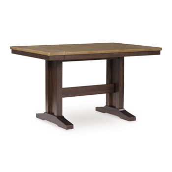 Rylandeen - Rectangular Dining Room Counter Height Extension Table - Light Brown / Dark Brown