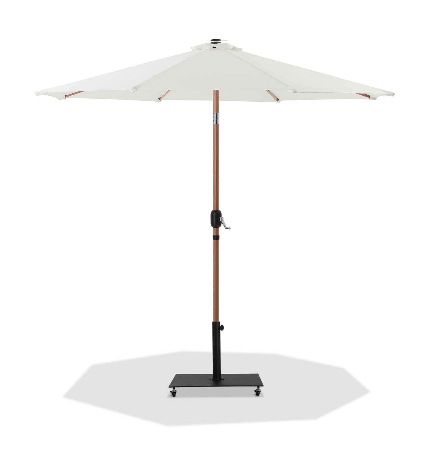 Fiji - Aluminum Patio Umbrella With Square Black And Teak Base