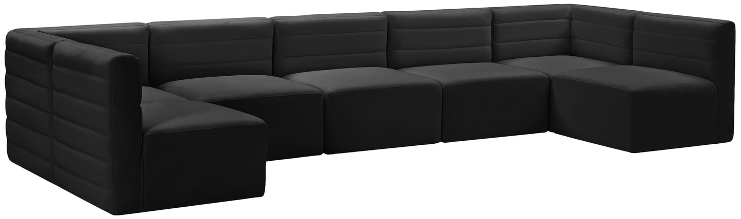 Quincy - Modular Sectional 7 Piece - Black - Fabric