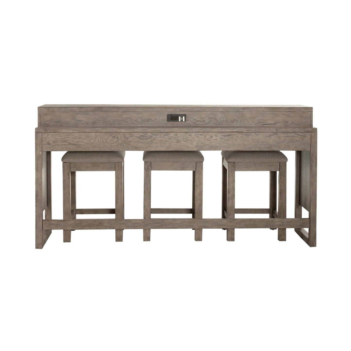 Bartlett Field - 4 Piece Living Room Set (Console Bar Table & 3 Console Stools) - Gray