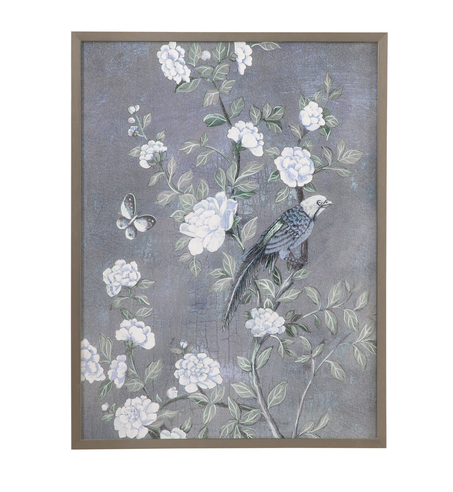 Birds & Blooms I Framed Print - Blue