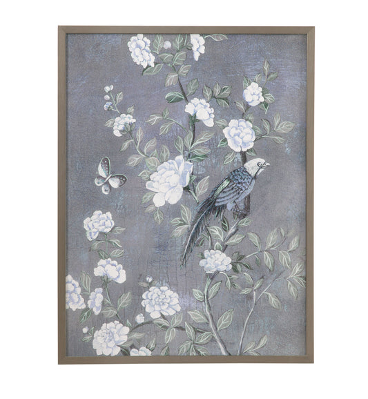 Birds & Blooms I Framed Print - Blue