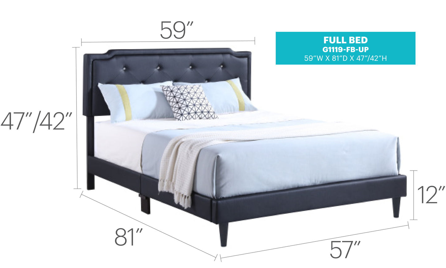 Glory Furniture - Deb - Faux Crystals Tufted Bed