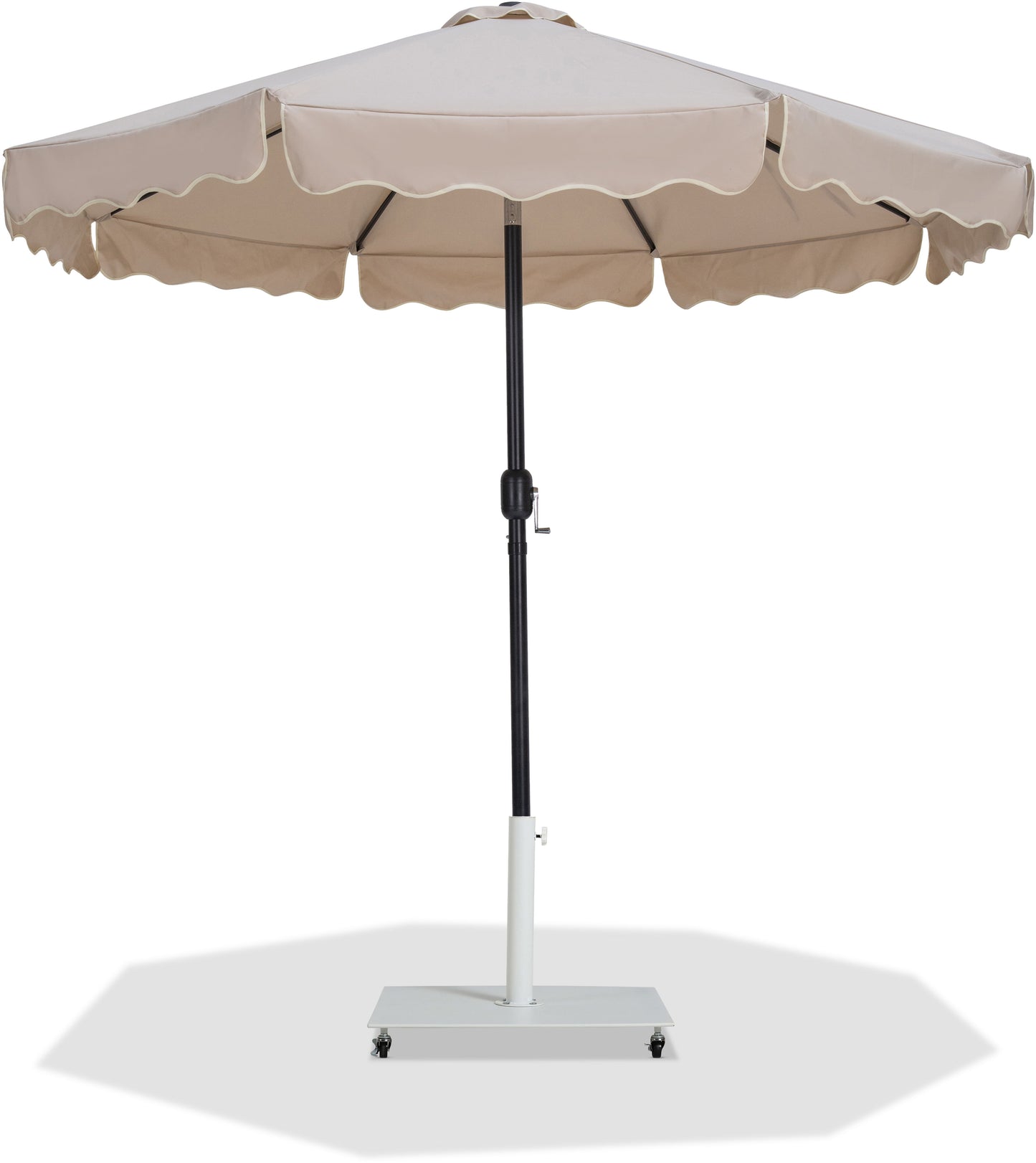 Amalfi - Aluminum Patio Umbrella - White Base / Black Pole