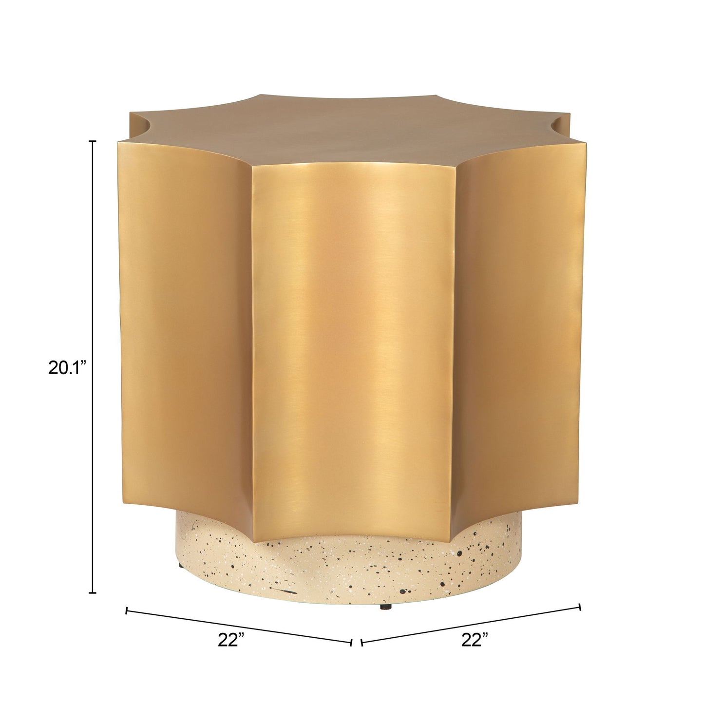 Osam - Side Table - Gold & Beige