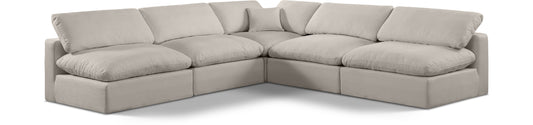 Comfy - 5 Piece Linen Modular Corner Armless Sectional