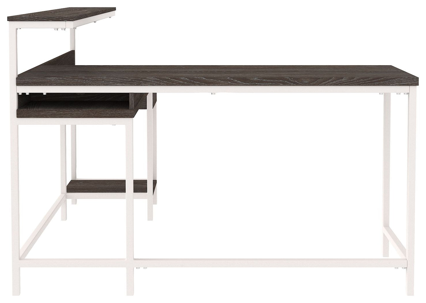 Dorrinson - White / Black / Gray - L-desk With Storage