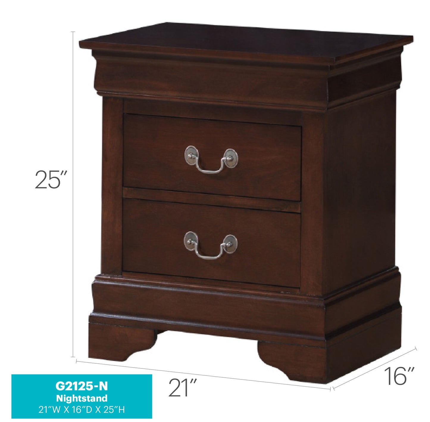 Glory Furniture - Louis Phillipe - Wooden Nightstand