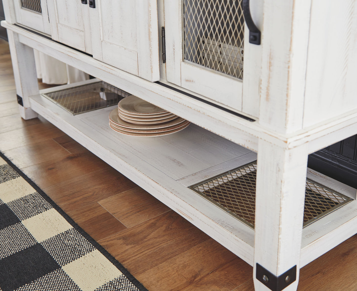 Valebeck - White / Brown - Dining Room Server