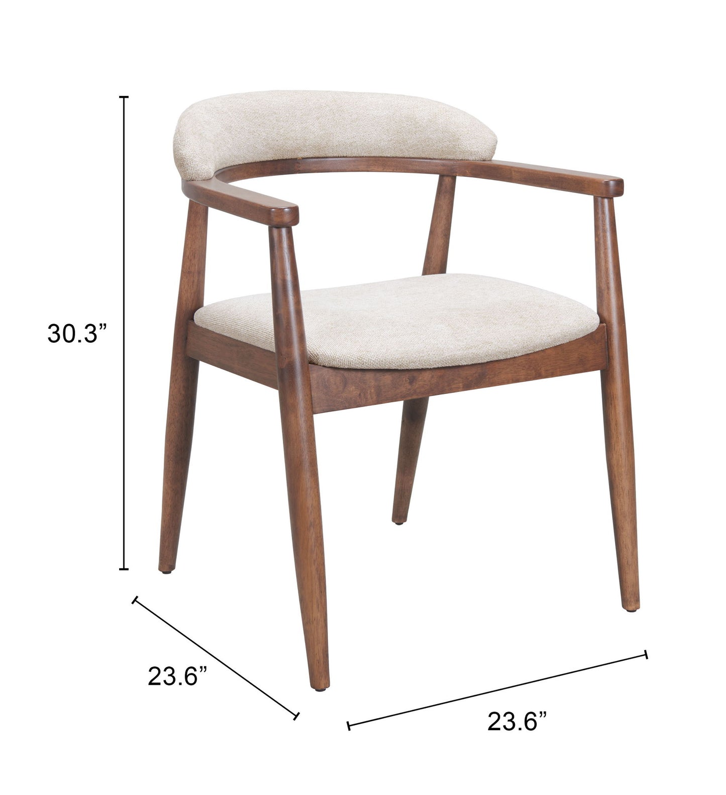 Goka - Dining Chair - Beige & Walnut