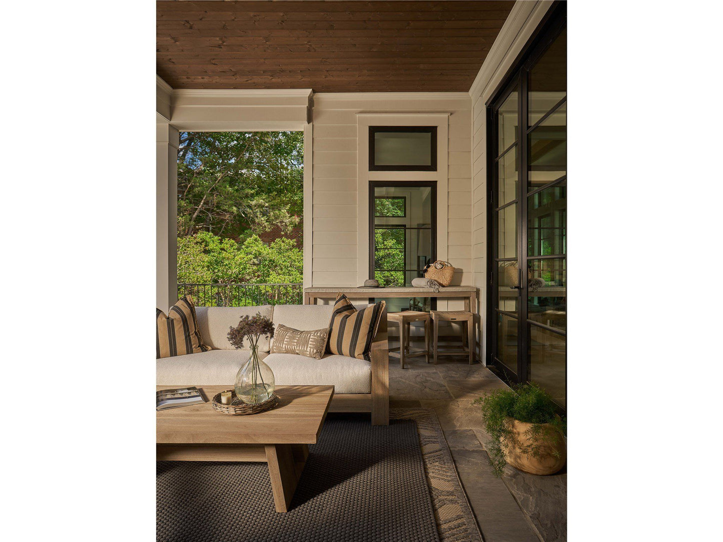 Coastal Living Outdoor / Saratoga - Console With Stools - Light Brown