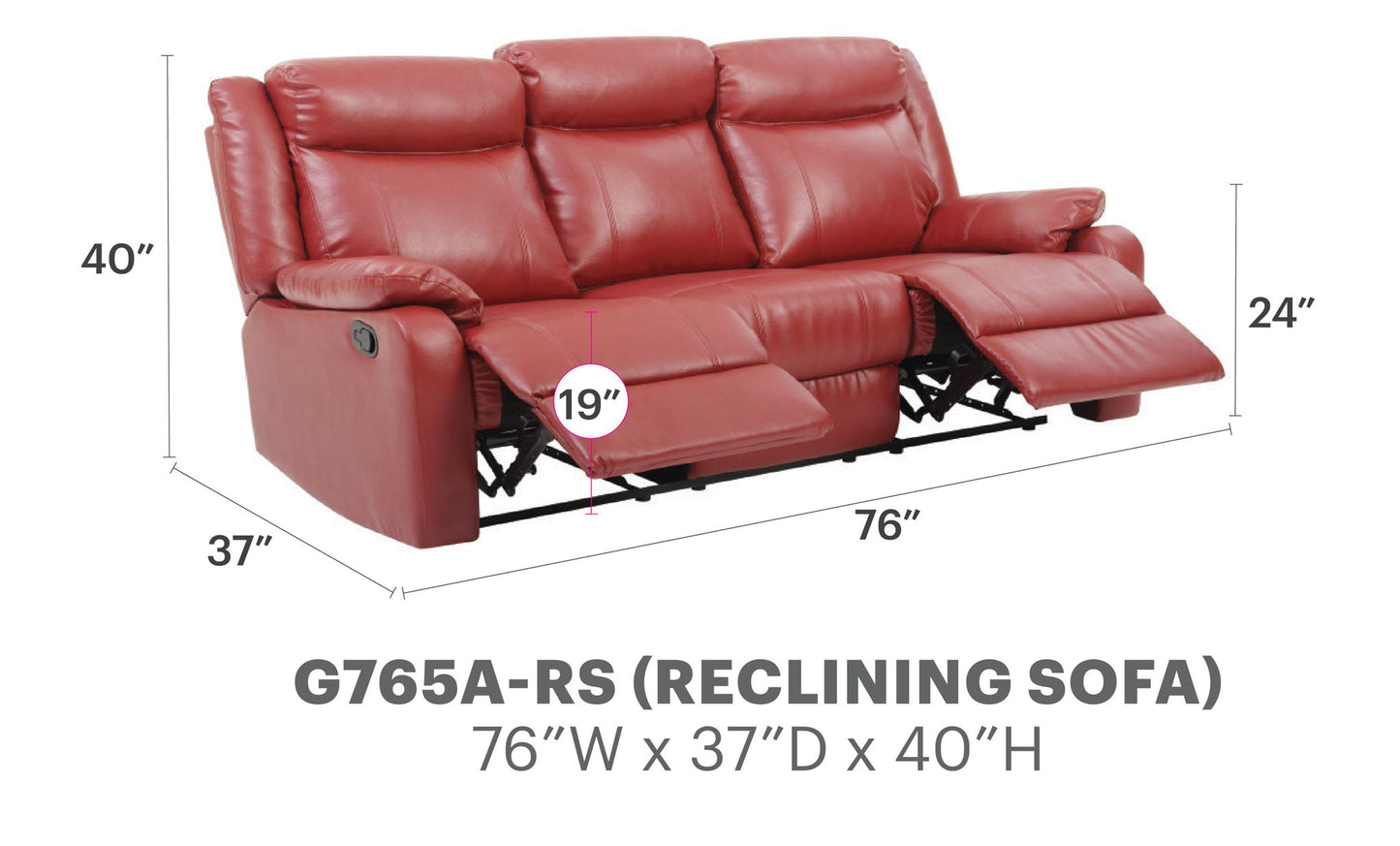 Glory Furniture - Ward - Double Reclining Sofa