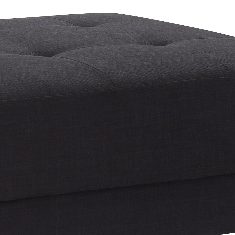 Riveredge - Fabric Milan Ottoman - Black