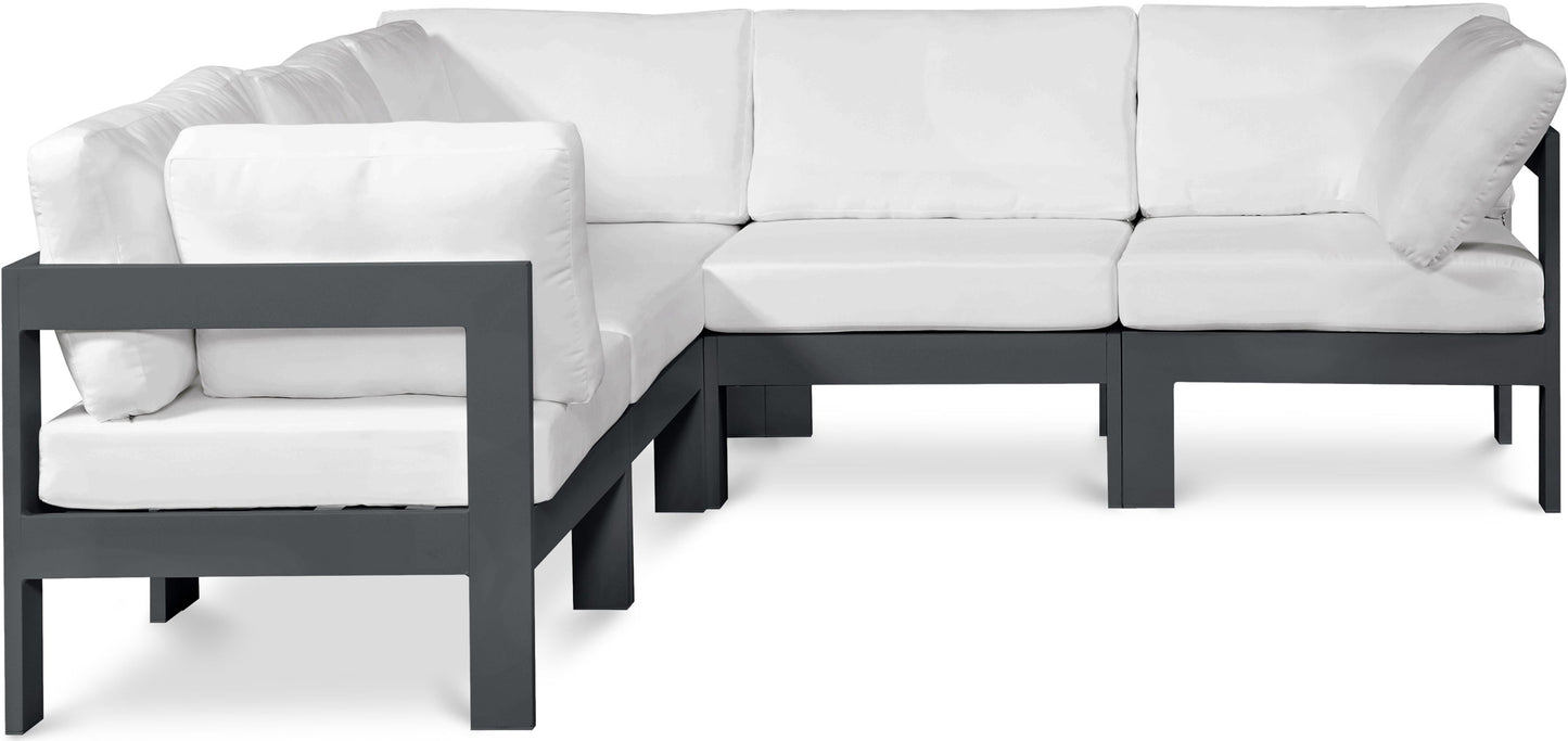 Nizuc - Outdoor Patio 5 Piece Modular Sectional With Gray Frame