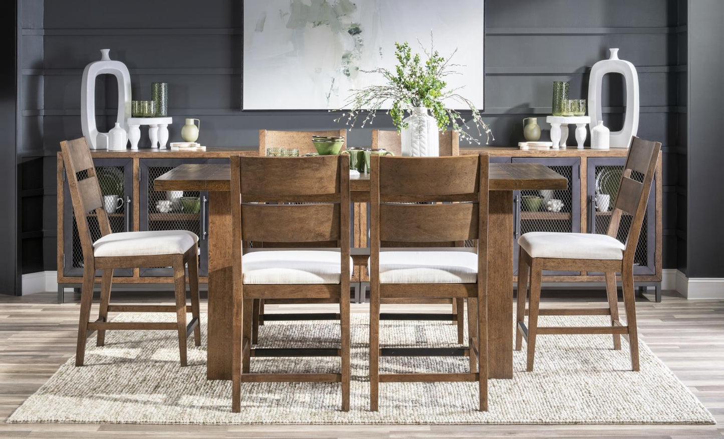 Artisan's Place - Ladder Back Counter Height Chair (Set of 2) - Vintage Pine Ironwood