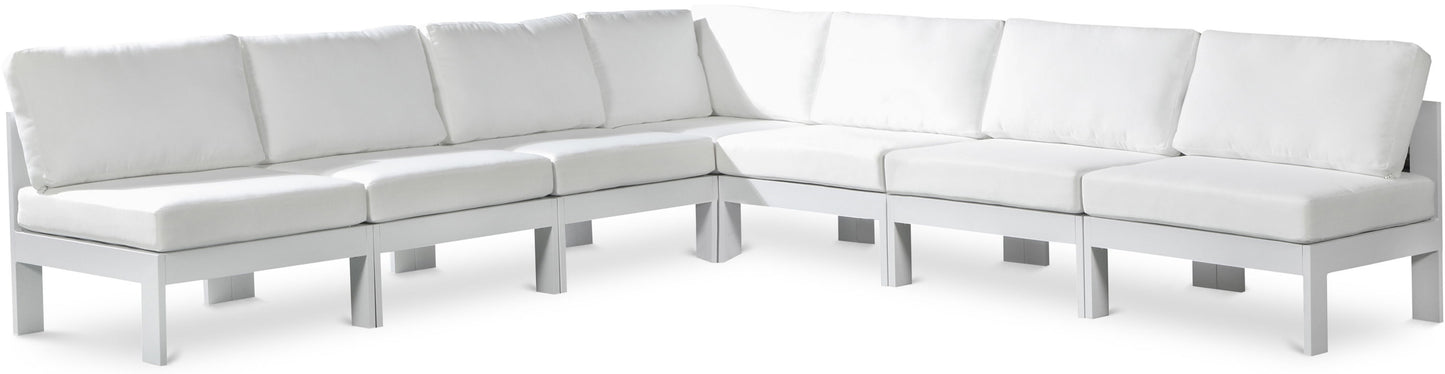 Nizuc - Outdoor Patio 7 Piece Modular Sectional With White Frame