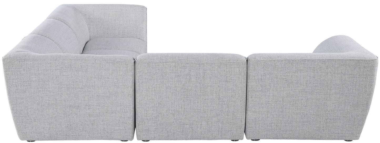 Miramar - Modular Sectional 5 Piece - Gray - Fabric - Modern & Contemporary