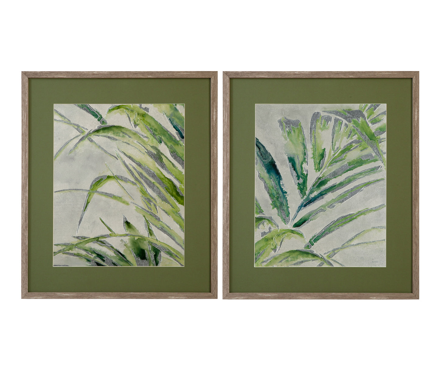 Green Palm II Framed Print - Green