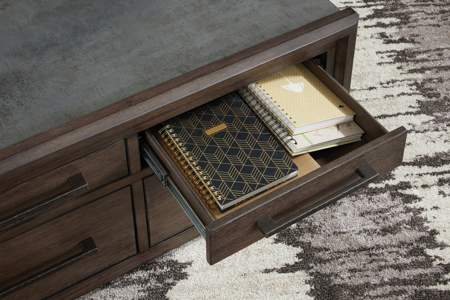 Kallenny - Square Cocktail Table - Brown / Gray