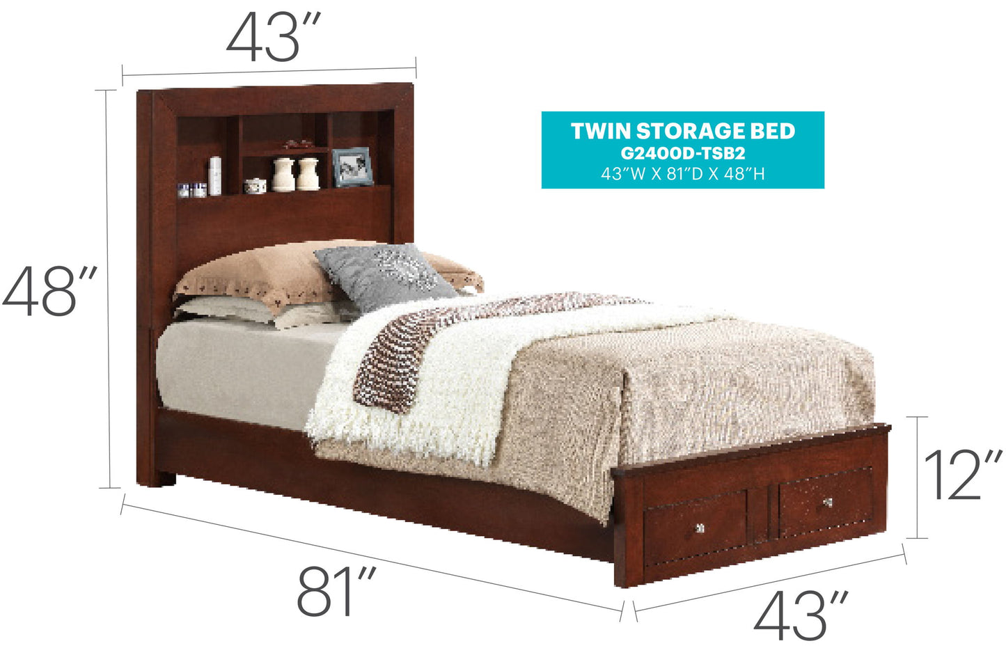 Glory Furniture - Burlington - Storage Bed