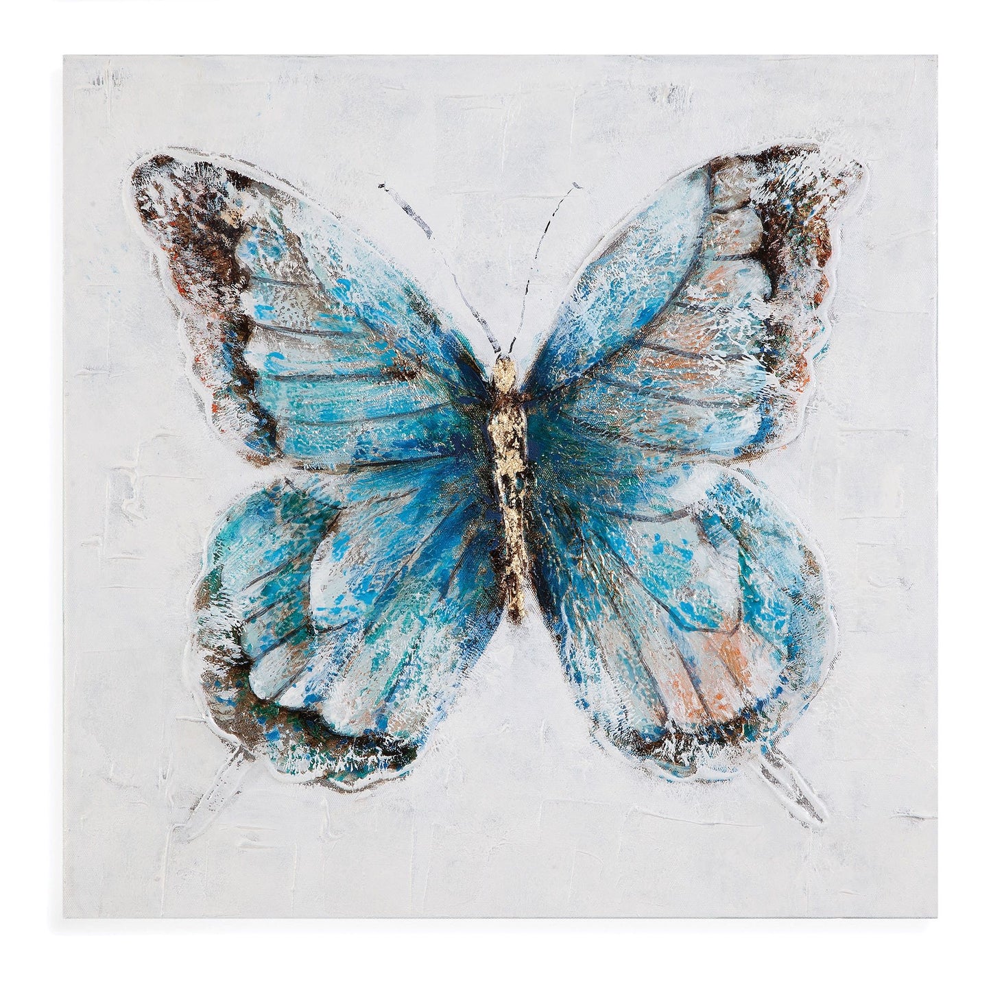Metallic Butterflies Canvas Art (Set of 4) - Blue