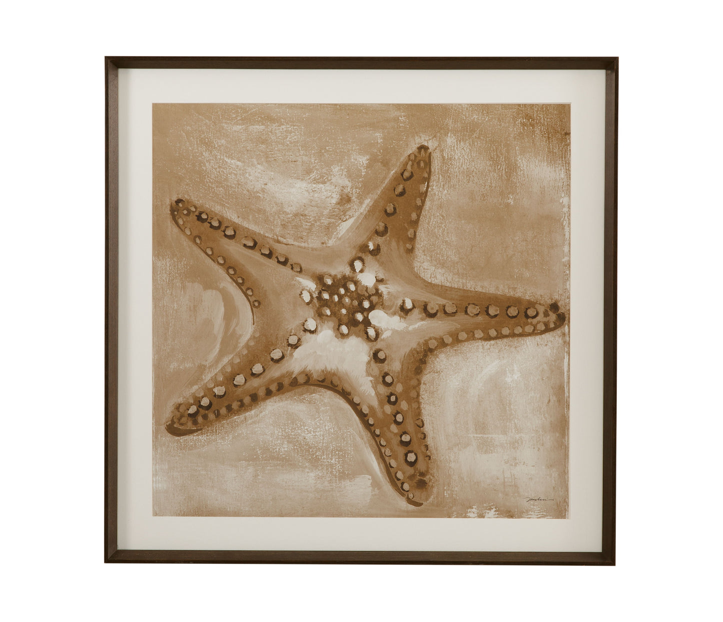Neutral Starfish Framed Print - Light Brown