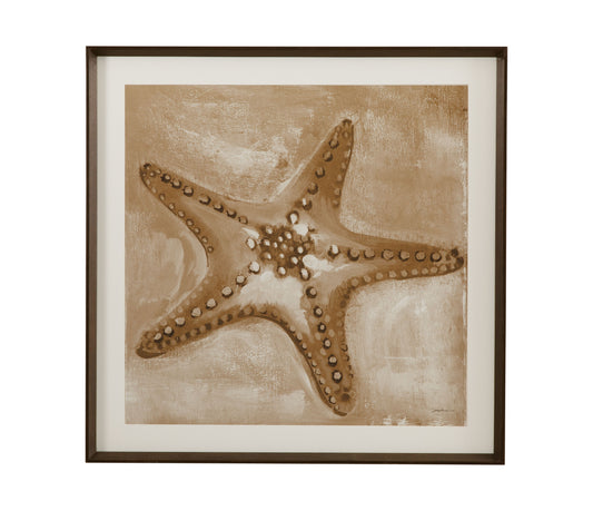 Neutral Starfish Framed Print - Light Brown