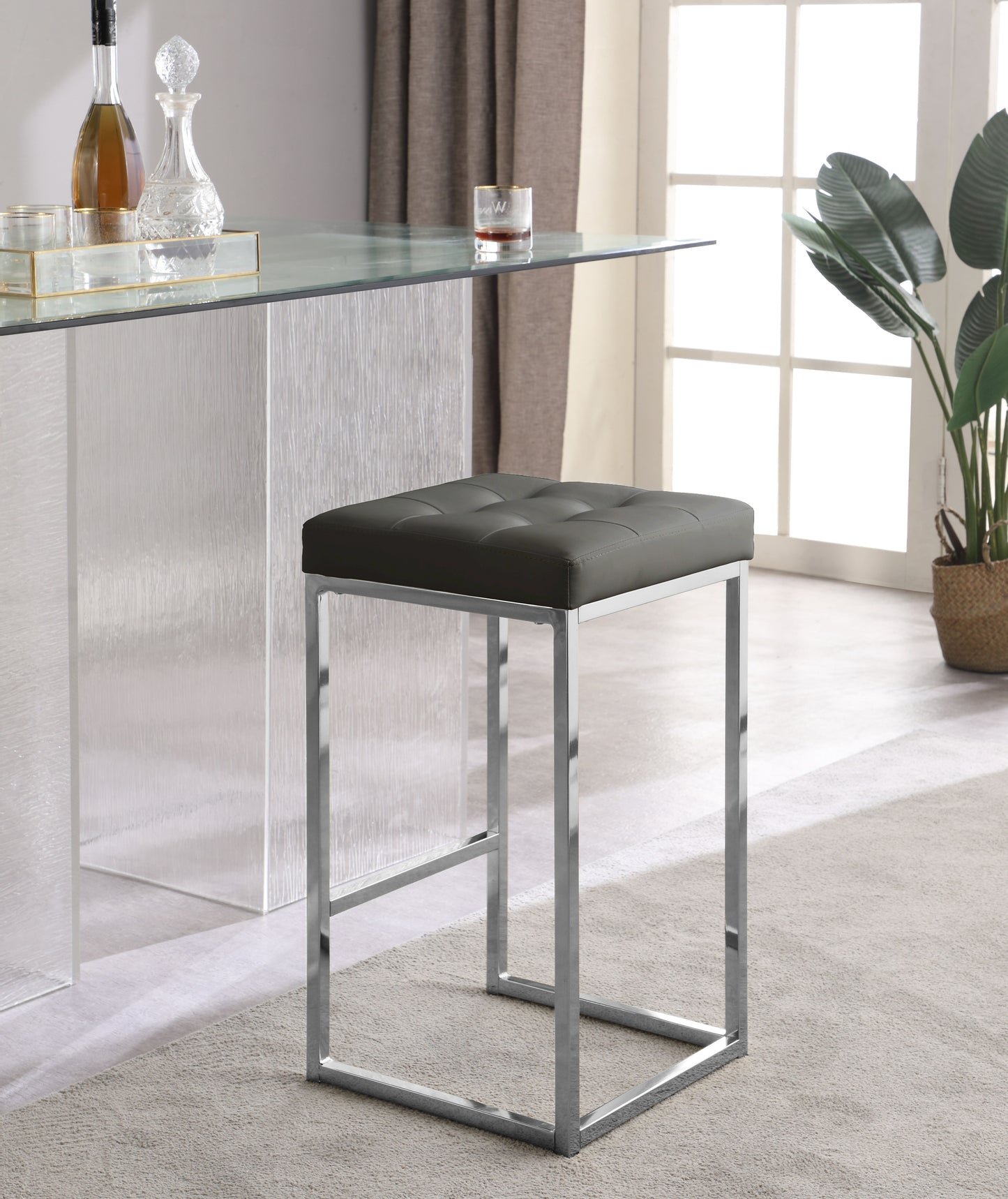 Nicola - Faux Leather Stool (Set of 2)